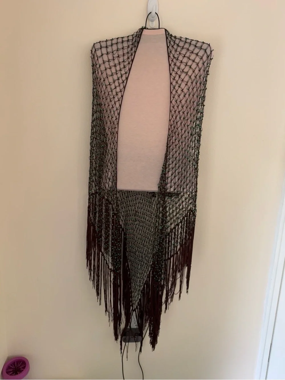 Chico’s triangle scarf with beads